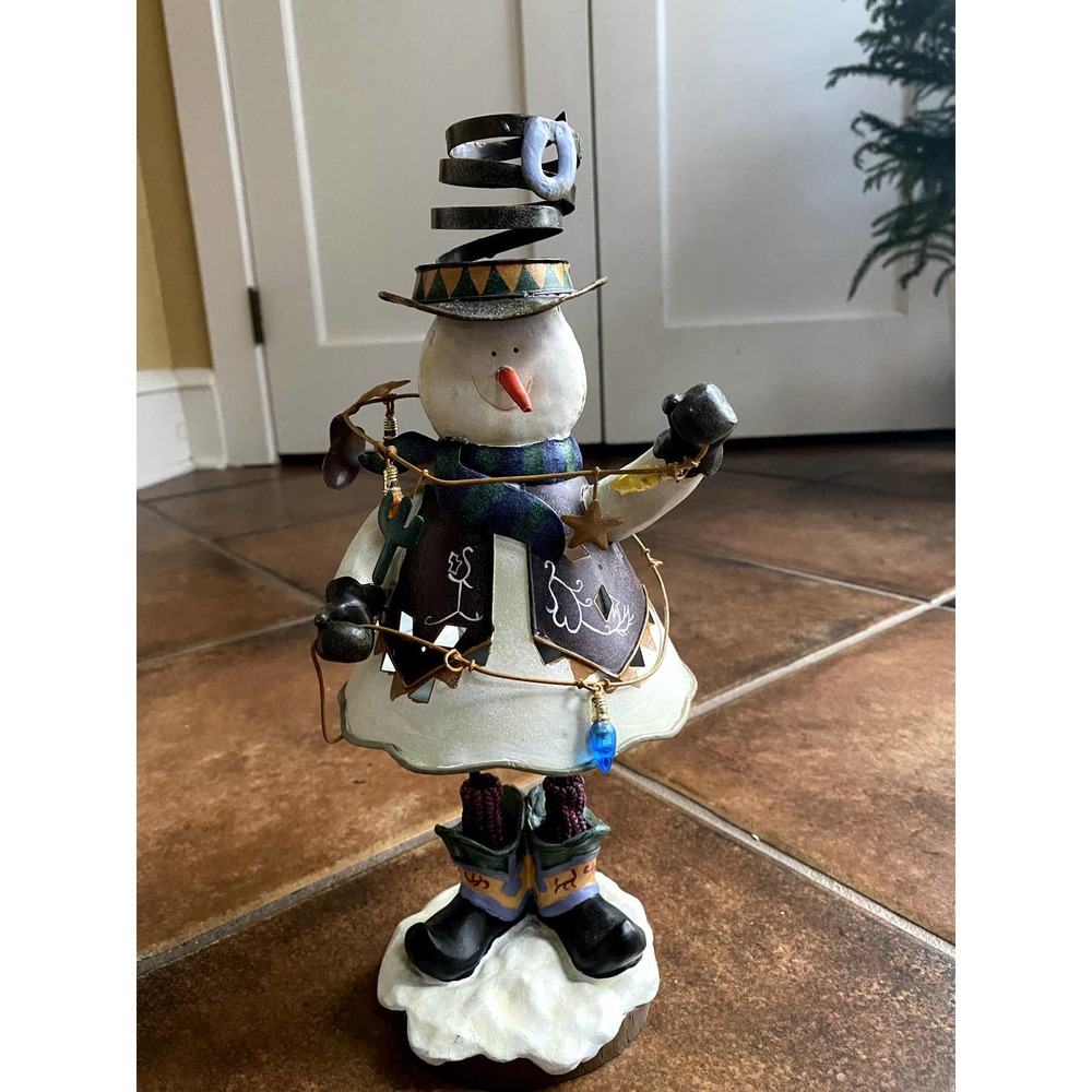 Western Santa Tea Light Holder Christmas Decoration